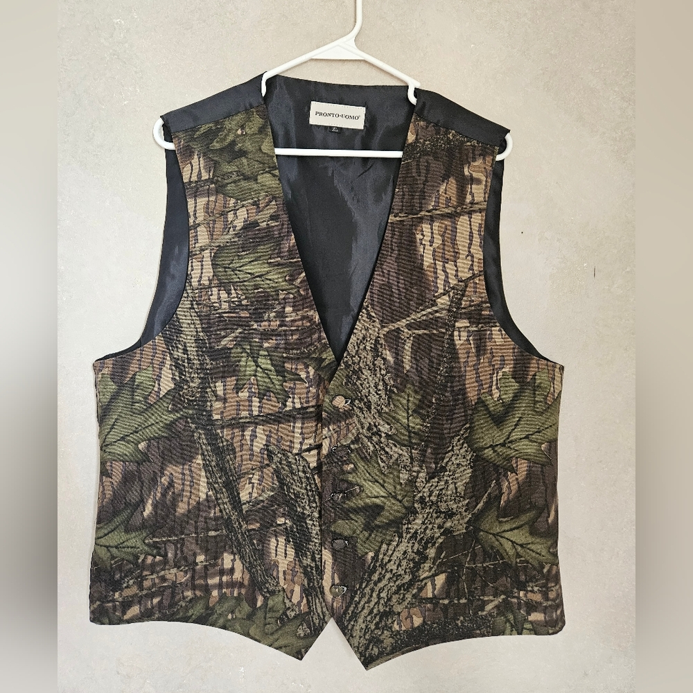 PRONTO UOMO camo dress vest mens XL